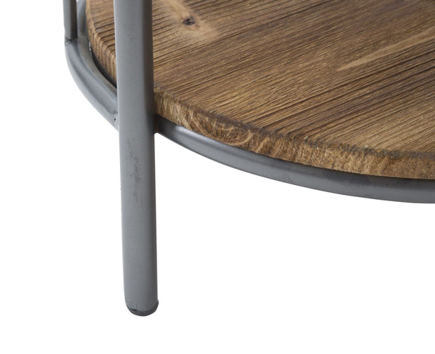 Mauro Ferretti Etajera multifunctionala din lemn de brad si metal Berlin Gri / Natural, l86,5xA42,5xH110 cm