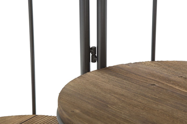 Mauro Ferretti Etajera multifunctionala din lemn de brad si metal Berlin Gri / Natural, l86,5xA42,5xH110 cm