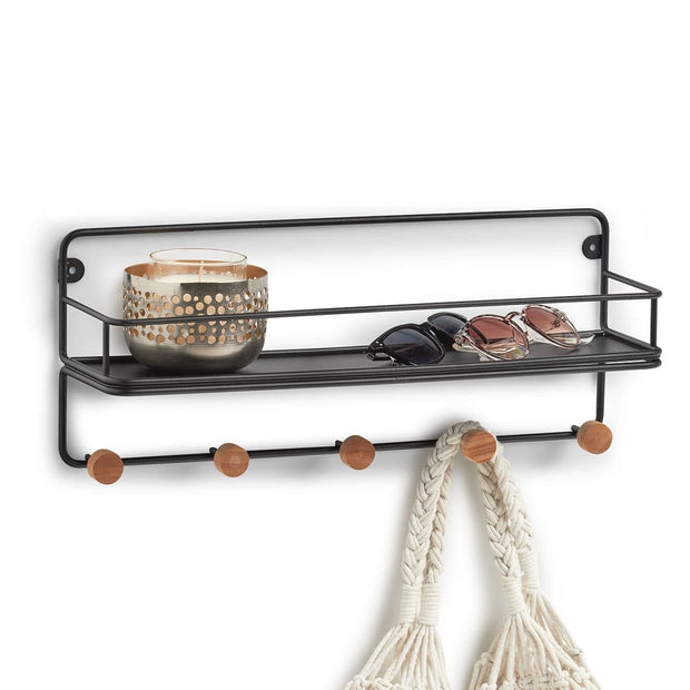 Etajera suspendata din metal Sarmin Negru, l45xA11,8xH18 cm (1)