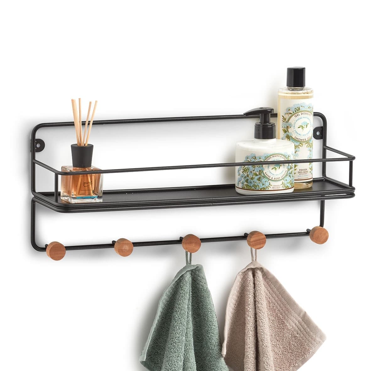 Etajera suspendata din metal Sarmin Negru, l45xA11,8xH18 cm (2)