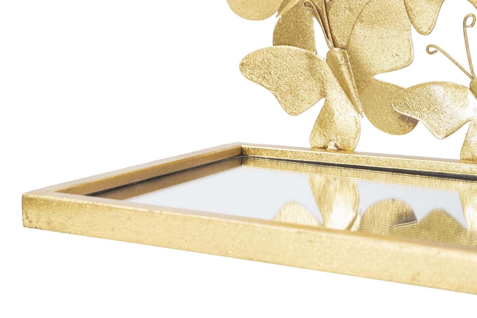 Mauro Ferretti Etajera suspendata din metal si sticla Butterflies Couple Auriu, l43xA19,2xH16,5 cm