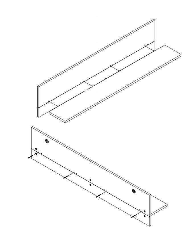 Jela Etajera suspendata din pal, Onyx Small Antracit / Nuc Pacific, l90xA21xH35 cm
