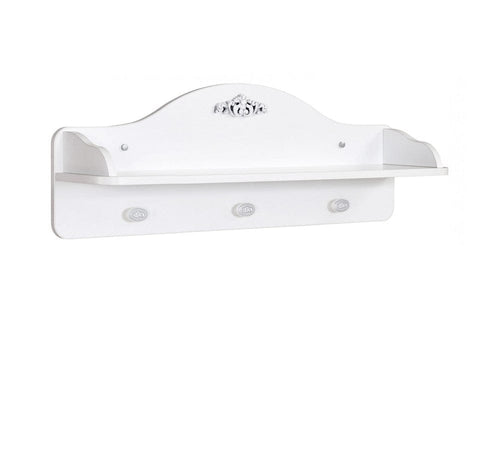 Cilek Etajera suspendata din pal, pentru bebe, Romantic Baby Alb, l75xA22xH30 cm