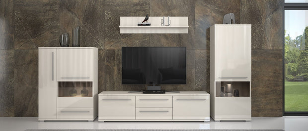 Jela Etajera suspendata din pal, Piano VP90/PN Small Bej, l90xA21xH30 cm