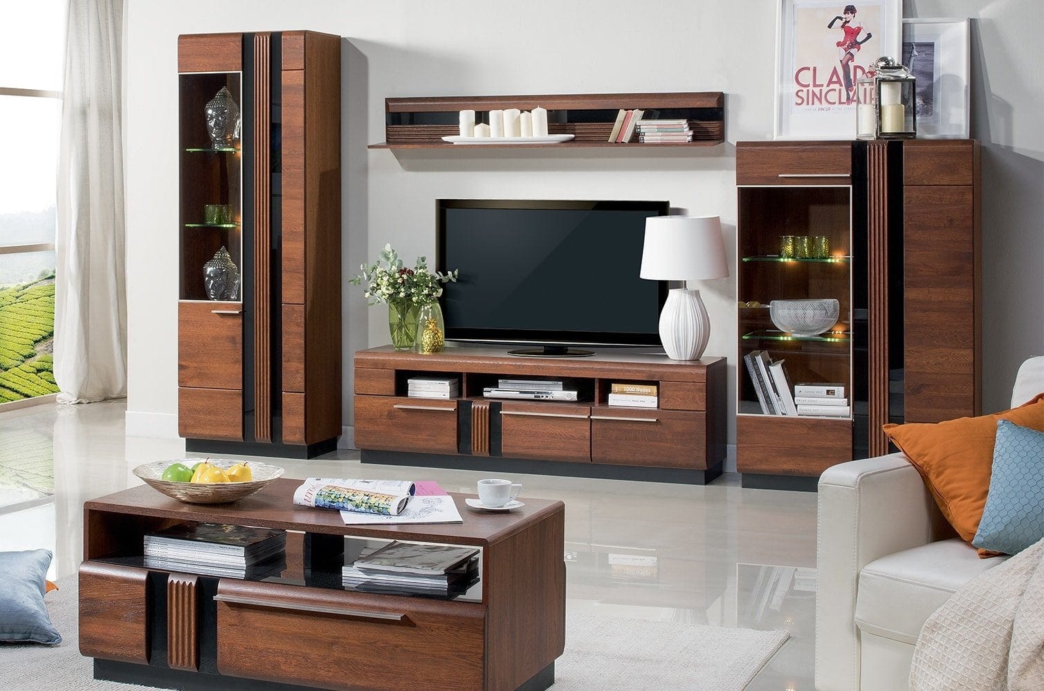 Etajera suspendata din pal Porti 35 Stejar Antic, l160xA25xH23 cm (1)