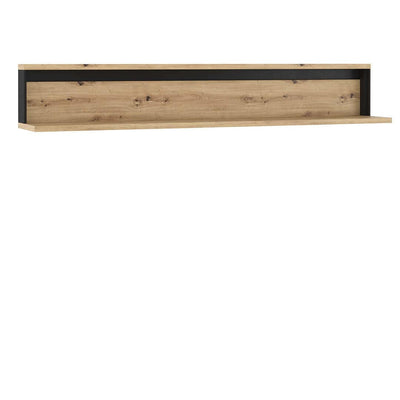 Lenart Etajera suspendata din pal Quant 05 Stejar Artisan / Negru, l155xA26xH25 cm