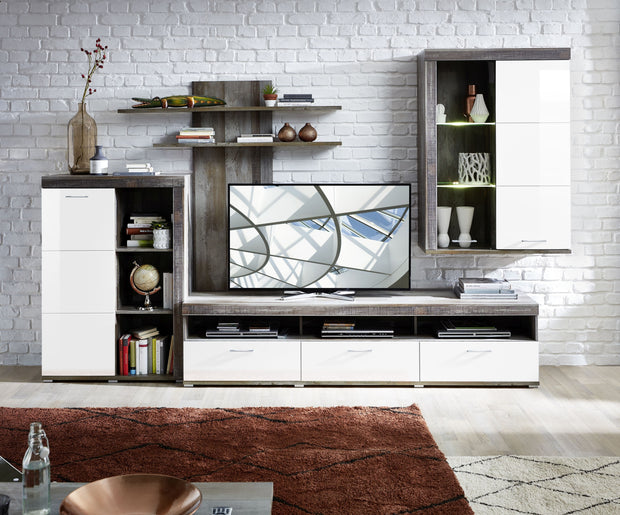 Innostyle Etajera suspendata din pal si MDF Krone Tall Natur, l140xA22xH135 cm