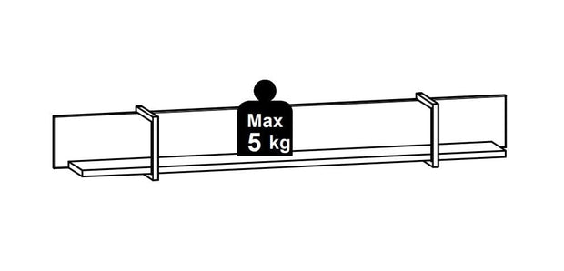 Innostyle Etajera suspendata din pal si MDF Madeline Grafit / Negru, l160xA22xH22 cm