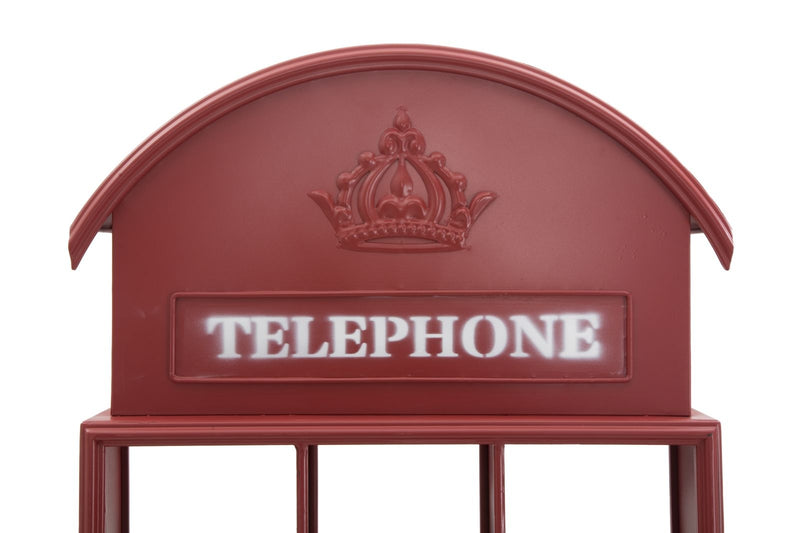 Etajera suspendata din metal, Telephone Box Rosu, l52xA15xH120cm (3)