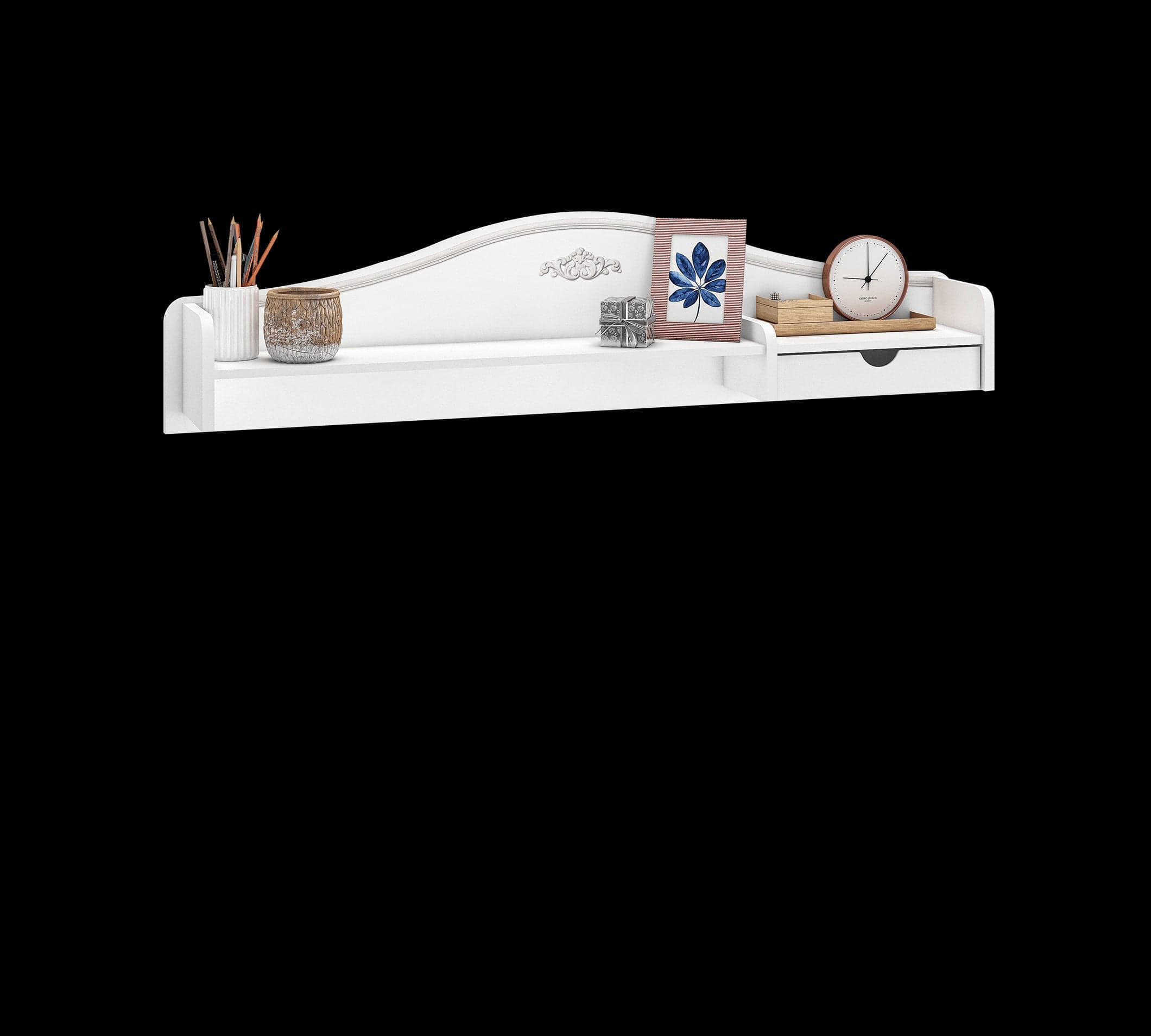 Set Mobila dormitor din pal, pentru tineret 5 piese Selena Grey Alb / Gri, 200 x 120 cm (9)