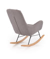 Halmar Fotoliu balansoar tapitat cu stofa, picioare din lemn si metal, Botan Gri, l75xA106xH101 cm