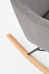 Halmar Fotoliu balansoar tapitat cu stofa, picioare din lemn si metal, Botan Gri, l75xA106xH101 cm