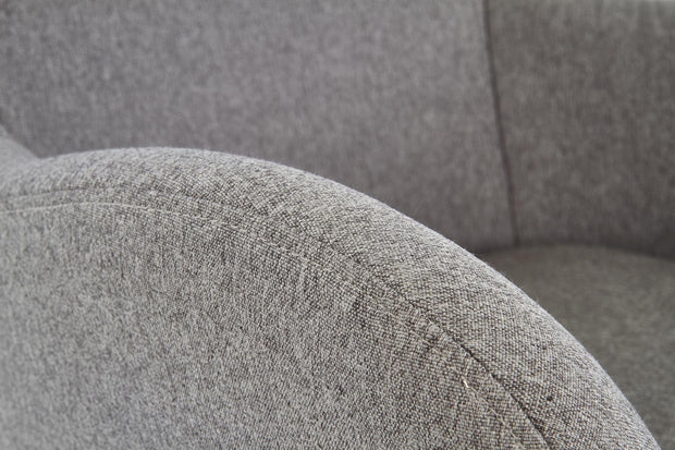 Halmar Fotoliu balansoar tapitat cu stofa, picioare din lemn si metal, Botan Gri, l75xA106xH101 cm