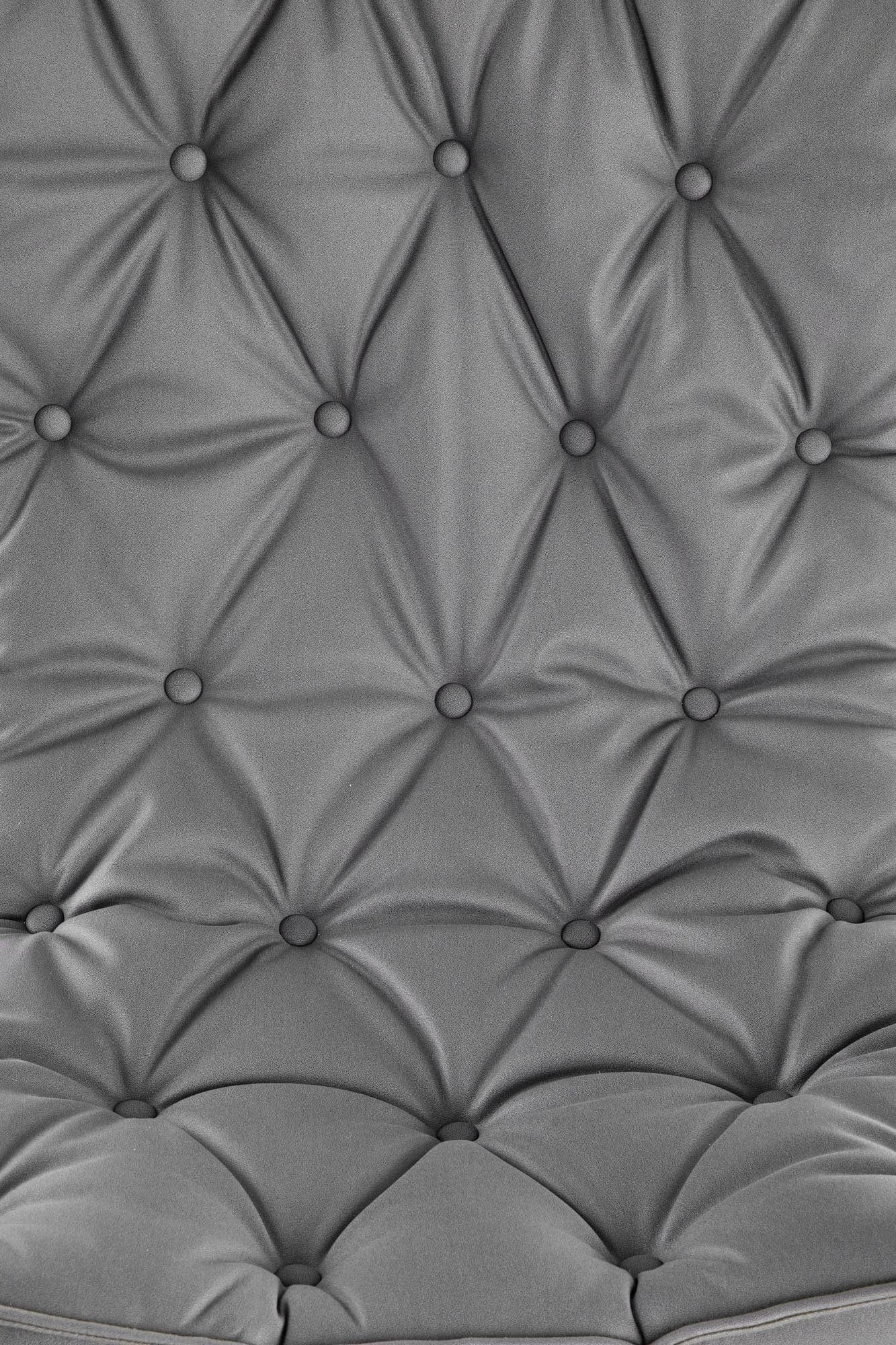 Halmar Fotoliu balansoar tapitat cu stofa si piele ecologica, picioare din lemn si metal, Imelda Gri Inchis / Negru, l72xA110xH100 cm