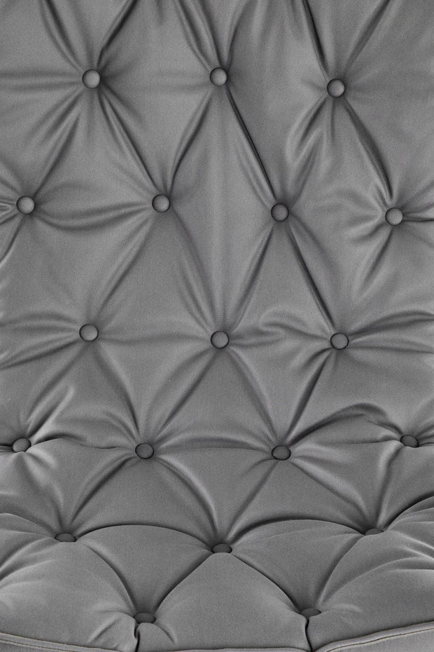 Halmar Fotoliu balansoar tapitat cu stofa si piele ecologica, picioare din lemn si metal, Imelda Gri Inchis / Negru, l72xA110xH100 cm