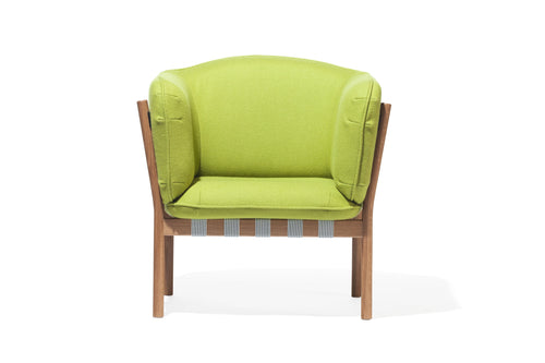 Ton Fotoliu din lemn de stejar, tapitat cu stofa Dowel Green, l45xA52xH85 cm