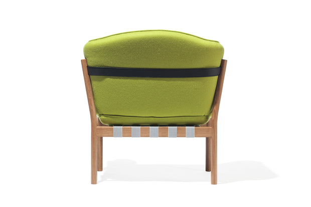 Fotoliu din lemn de stejar, tapitat cu stofa Dowel Green, l45xA52xH85 cm (1)