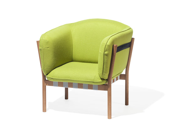 Ton Fotoliu din lemn de stejar, tapitat cu stofa Dowel Green, l45xA52xH85 cm