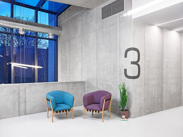 Ton Fotoliu din lemn de stejar, tapitat cu stofa Dowel Green, l45xA52xH85 cm