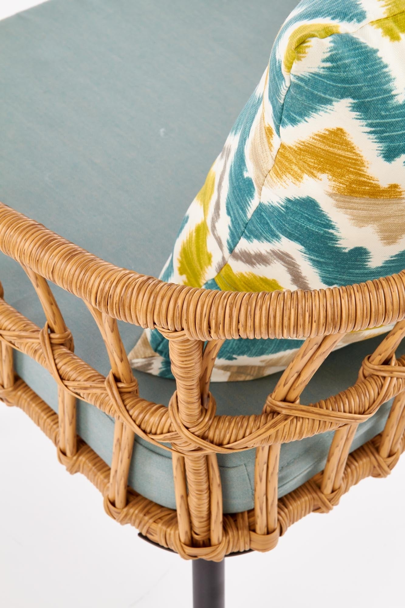 Halmar Fotoliu fix din ratan sintetic, cu picioare metalice Gradwin Natural / Multicolor, l70xA58xH71 cm