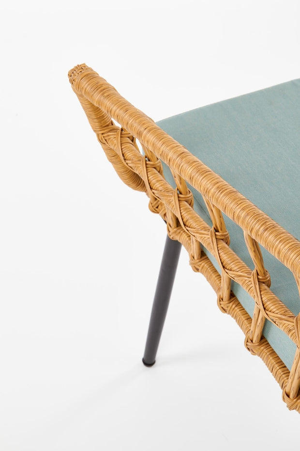 Halmar Fotoliu fix din ratan sintetic, cu picioare metalice Gradwin Natural / Multicolor, l70xA58xH71 cm