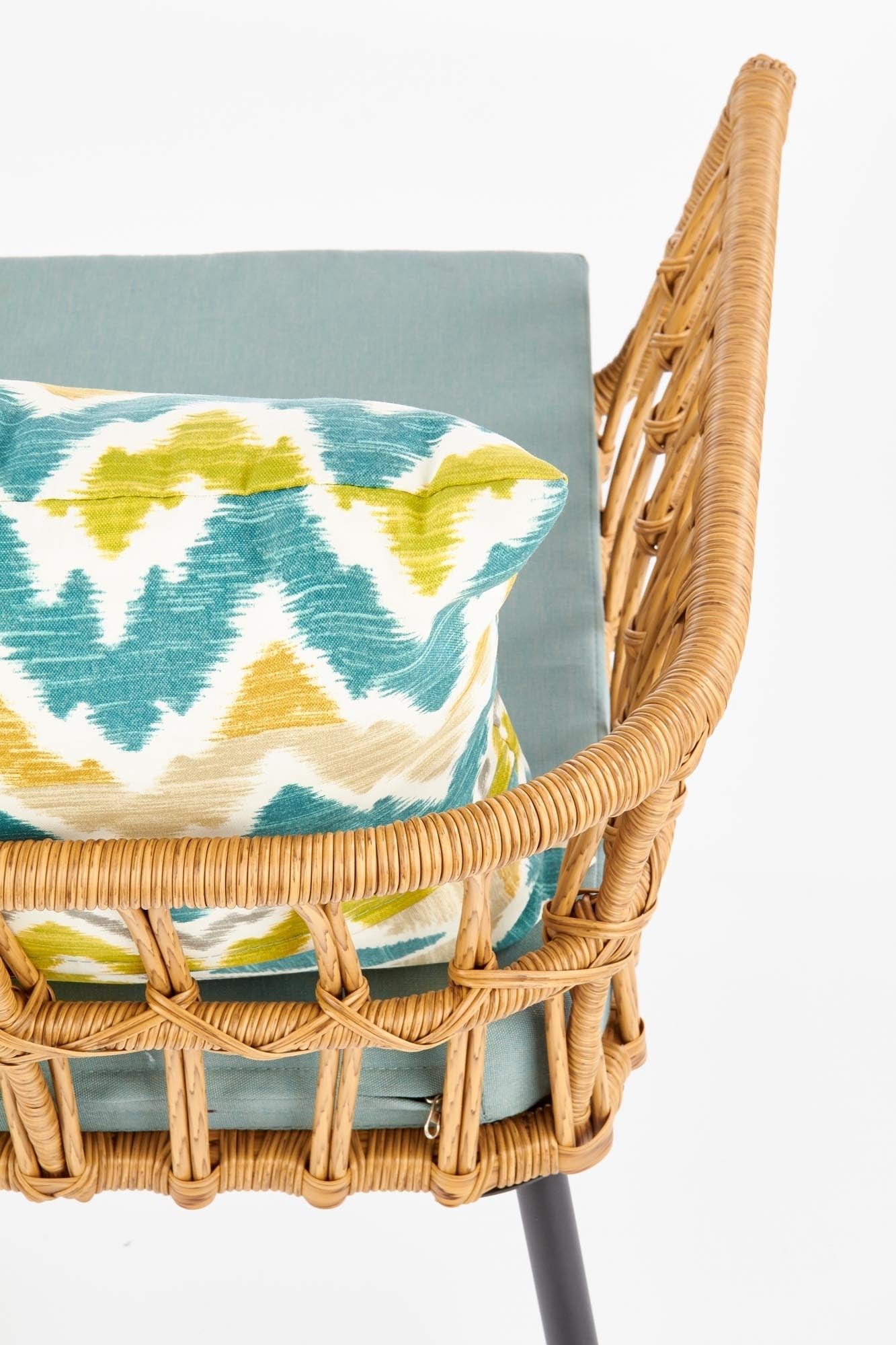 Halmar Fotoliu fix din ratan sintetic, cu picioare metalice Gradwin Natural / Multicolor, l70xA58xH71 cm