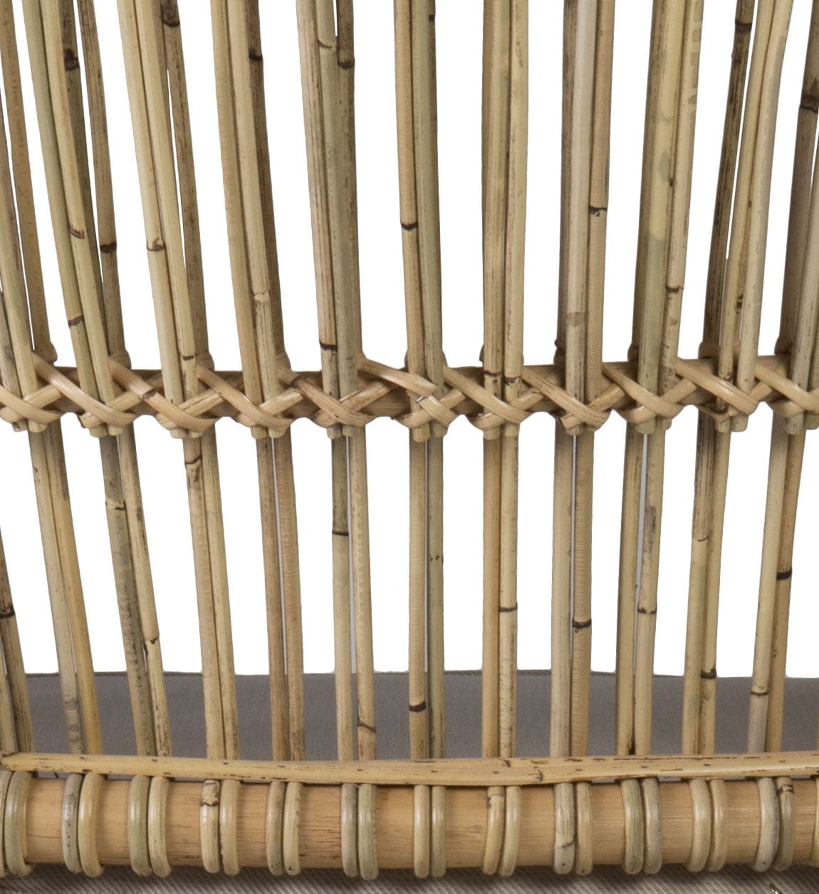 Moycor Fotoliu fix pentru gradina / terasa, cu perna detasabila, din lemn si ratan, Lutz Gri / Natural, l62xA65xH85 cm