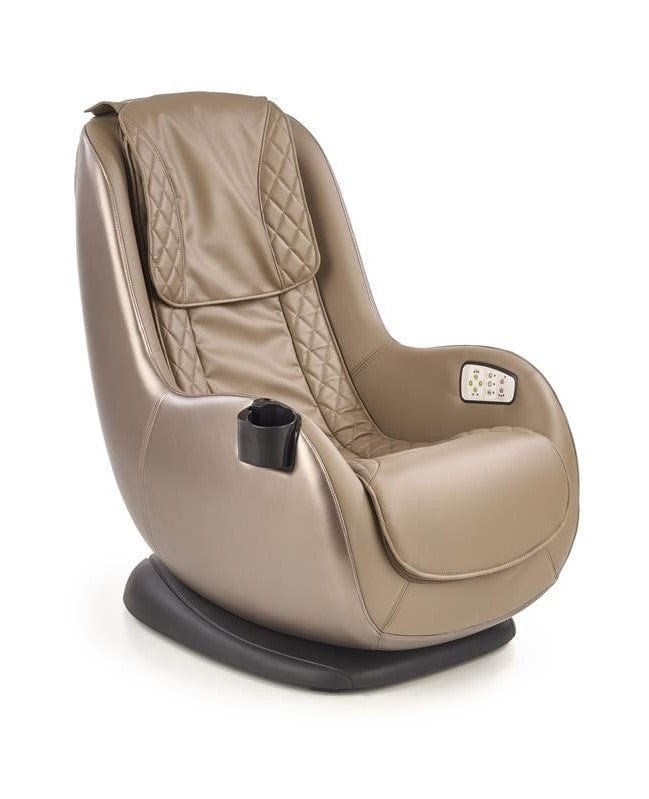 Halmar Fotoliu fix tapitat cu piele ecologica, cu functie masaj Dyre Grej, l69xA70xH94 cm