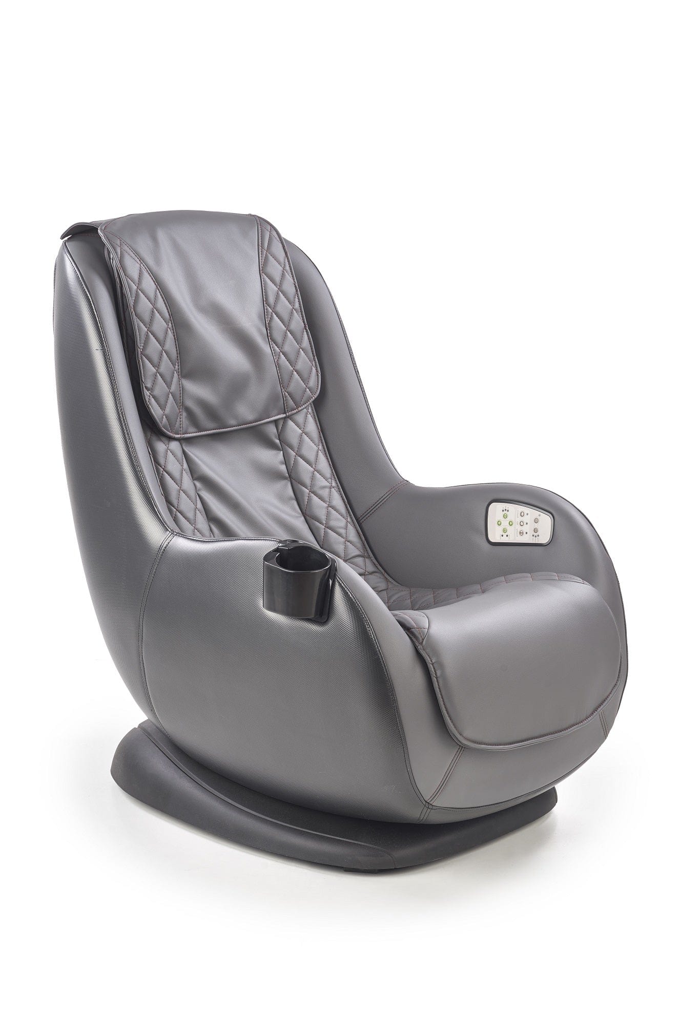 Halmar Fotoliu fix tapitat cu piele ecologica, cu functie masaj Dyre Gri, l69xA70xH94 cm