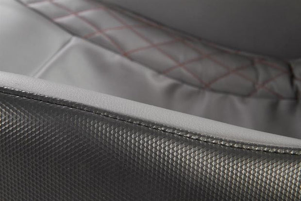 Halmar Fotoliu fix tapitat cu piele ecologica, cu functie masaj Dyre Gri, l69xA70xH94 cm