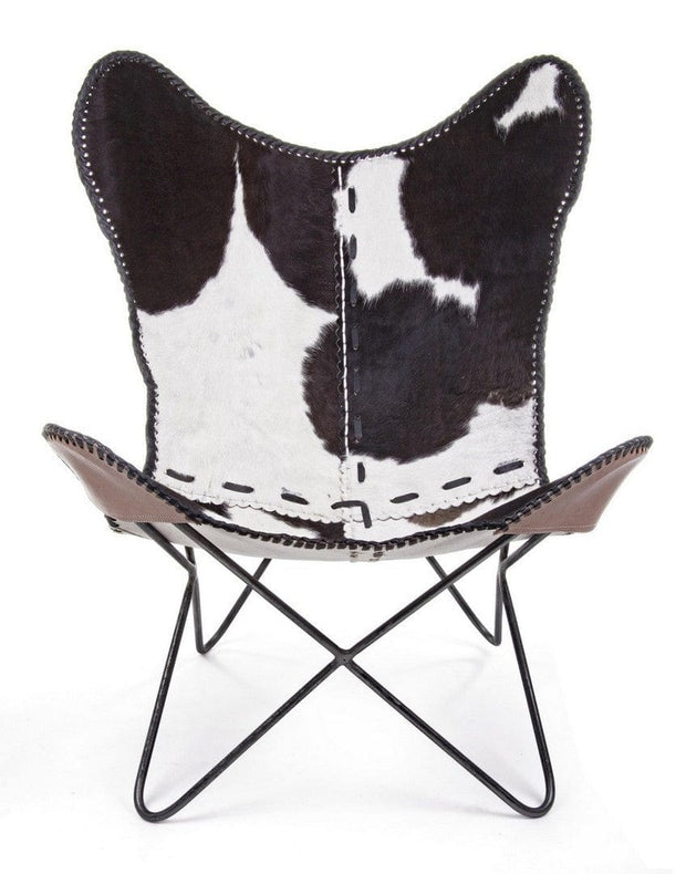 Fotoliu fix tapitat cu piele naturala si picioare metalice, Buffalo Negru, l68xA70xH93 cm (2)