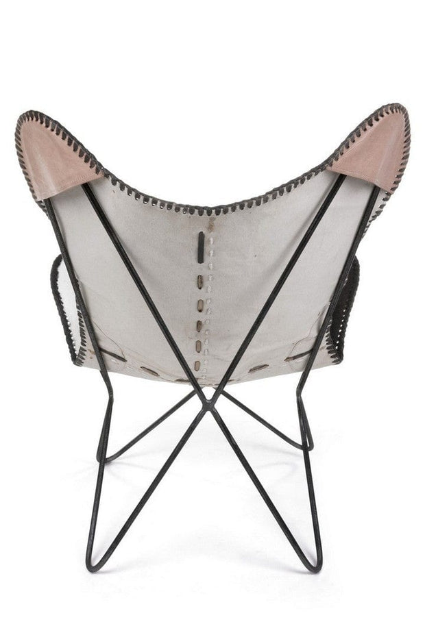 Fotoliu fix tapitat cu piele naturala si picioare metalice, Buffalo Negru, l68xA70xH93 cm (4)