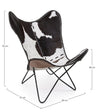 Fotoliu fix tapitat cu piele naturala si picioare metalice, Buffalo Negru, l68xA70xH93 cm (6)