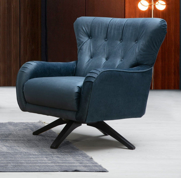 Asir Fotoliu fix tapitat cu stofa, Arredo Velvet Bleumarin, l85xA78xH91 cm