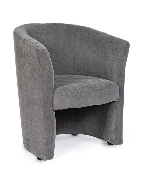 Fotoliu fix tapitat cu stofa, Belize Antracit, l64,5xA63xH76 cm