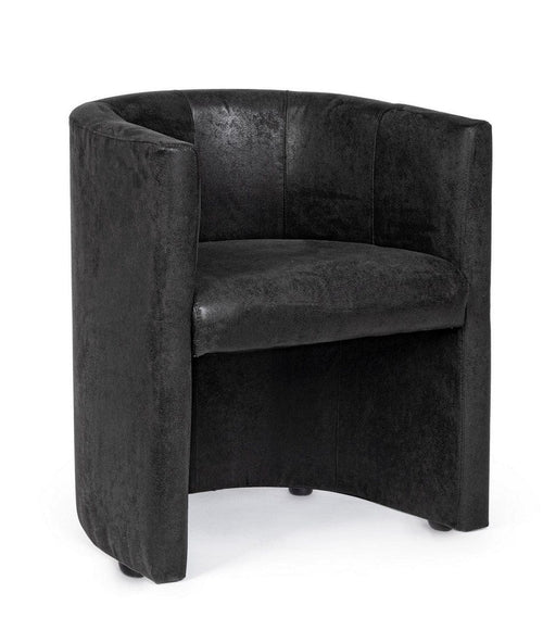 Fotoliu fix tapitat cu stofa, Corfu Antracit, l62xA58xH74 cm