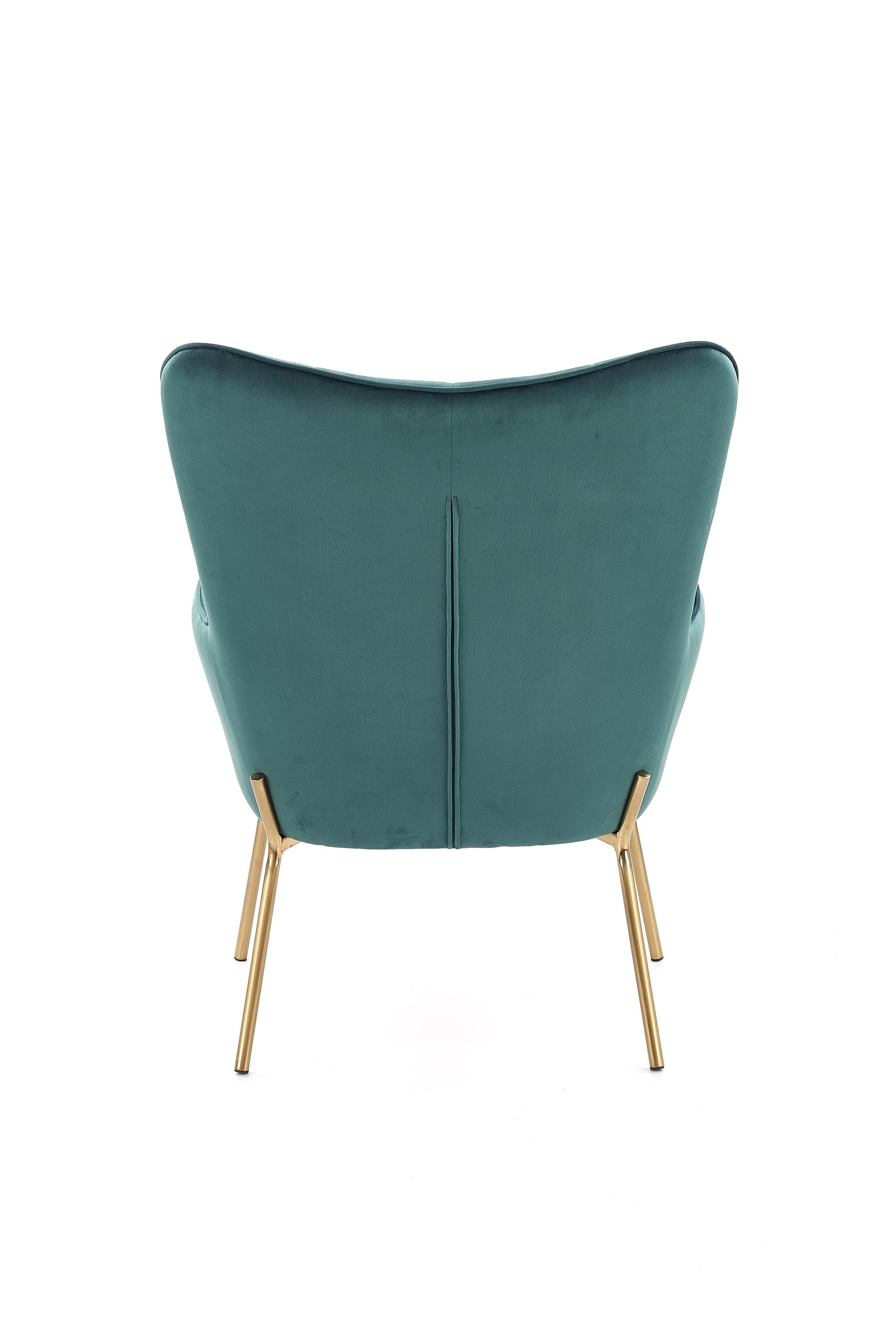 Halmar Fotoliu fix tapitat cu stofa, cu picioare metalice Castiel 2 Verde inchis / Auriu, l71xA79xH97 cm