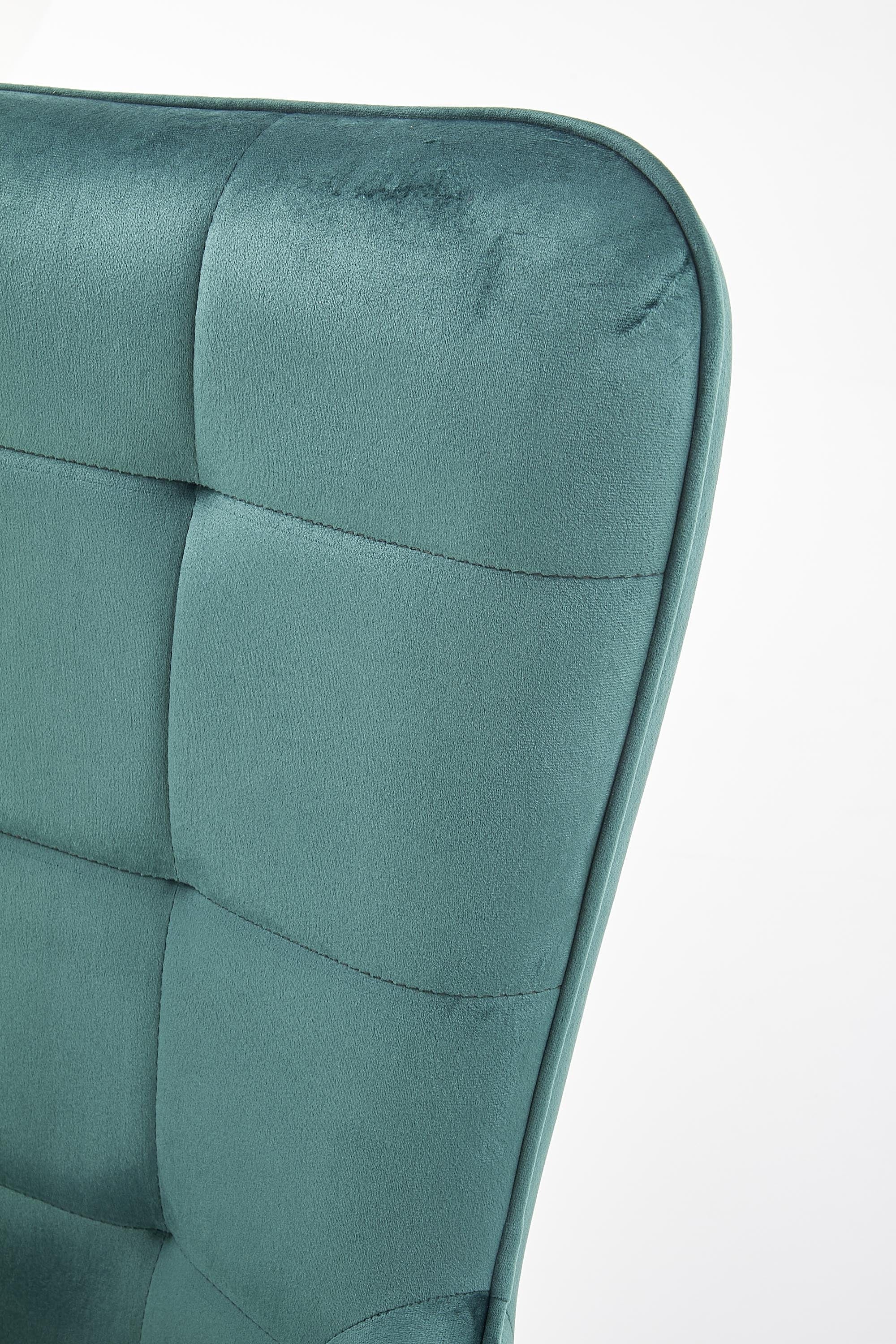 Halmar Fotoliu fix tapitat cu stofa, cu picioare metalice Castiel 2 Verde inchis / Auriu, l71xA79xH97 cm