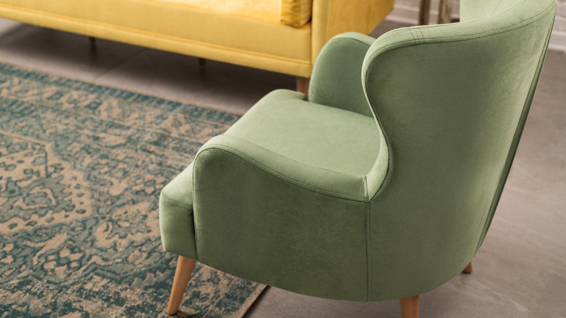 Asir Fotoliu fix tapitat cu stofa, Karina Verde Deschis, l73xA80xH87 cm