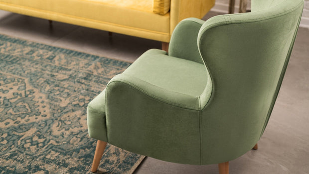 Asir Fotoliu fix tapitat cu stofa, Karina Verde Deschis, l73xA80xH87 cm