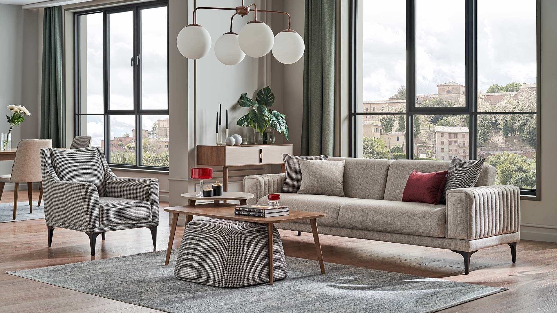 Dogtas Fotoliu fix tapitat cu stofa, Nova Multicolor, l77xA86xH87 cm