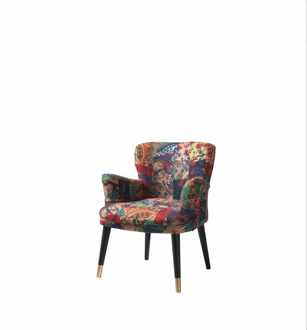 Fotoliu fix tapitat cu stofa, Patchwork Multicolor, l65xA60xH75 cm (2)