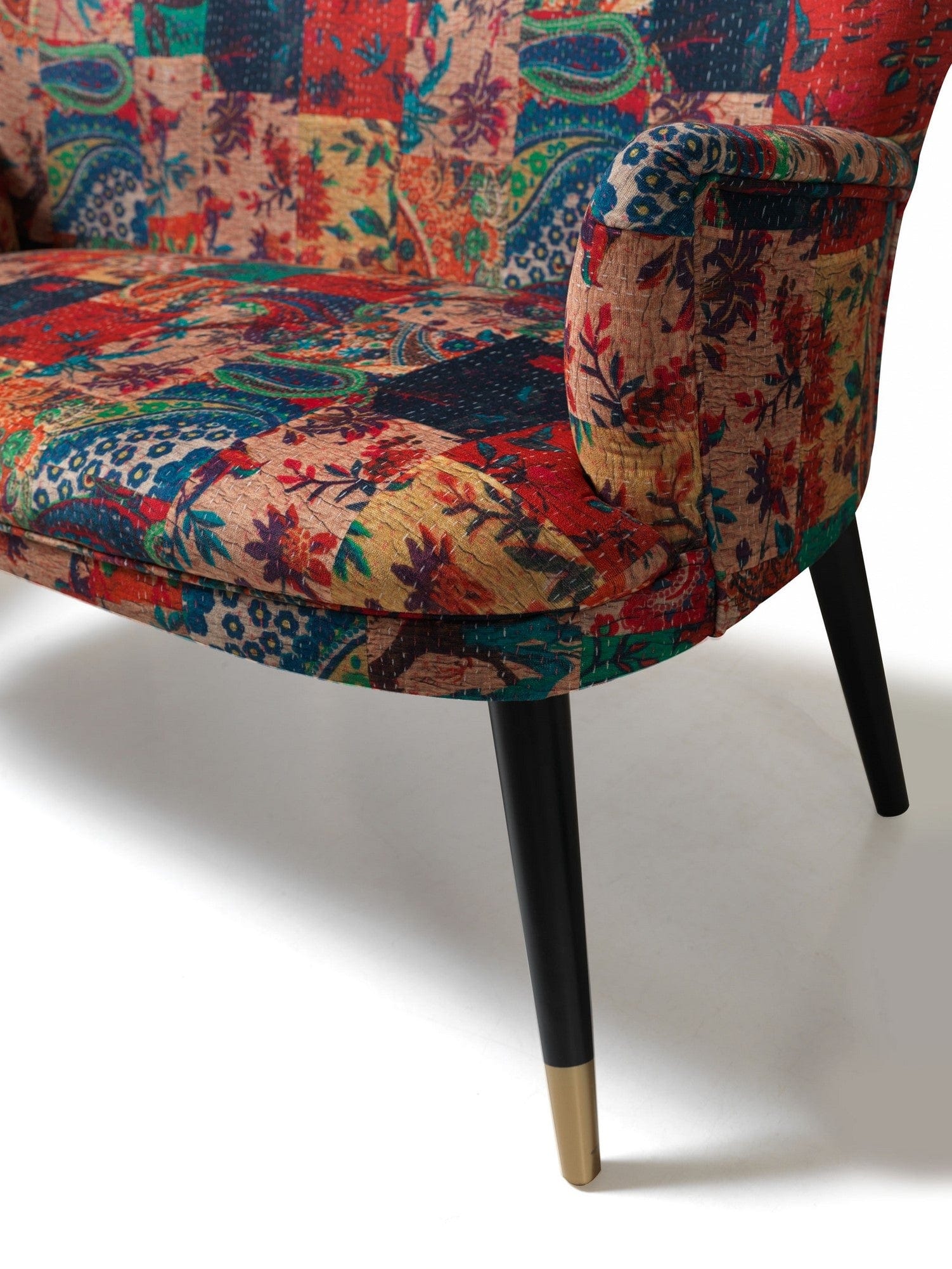 Fotoliu fix tapitat cu stofa, Patchwork Multicolor, l65xA60xH75 cm (3)