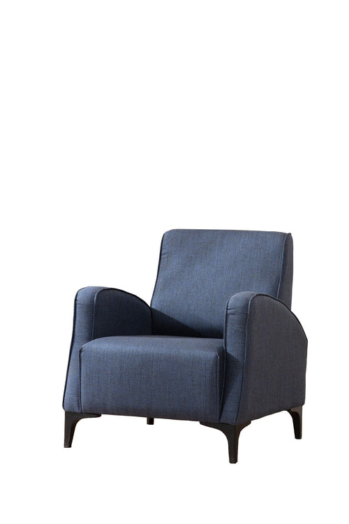 Asir Fotoliu fix tapitat cu stofa, Petra Bleumarin, l78xA78xH87 cm