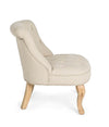 Fotoliu fix tapitat cu stofa si picioare din lemn, Arlette B Bej, l63xA68xH70 cm (4)