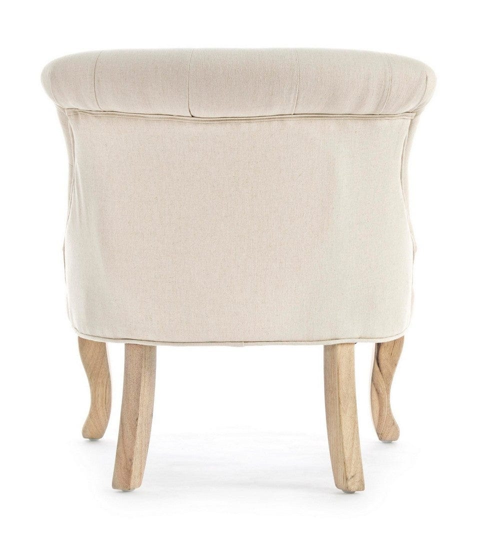 Fotoliu fix tapitat cu stofa si picioare din lemn, Arlette B Bej, l63xA68xH70 cm (5)