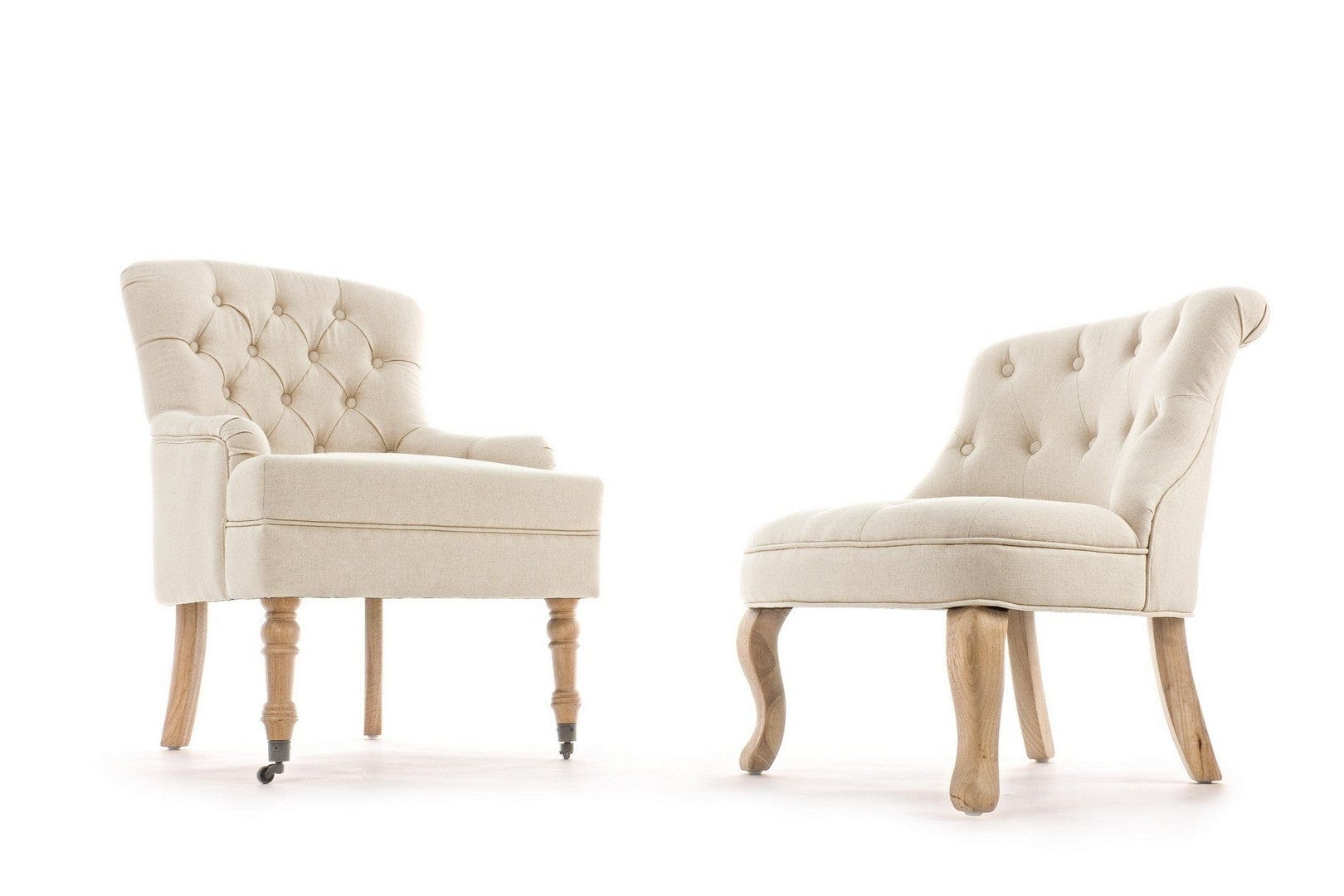 Fotoliu fix tapitat cu stofa si picioare din lemn, Arlette B Bej, l63xA68xH70 cm (6)