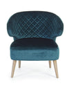 Fotoliu fix tapitat cu stofa si picioare din lemn, Bertrand Velvet Petrol / Natural, l66,6xA63xH73 cm (2)