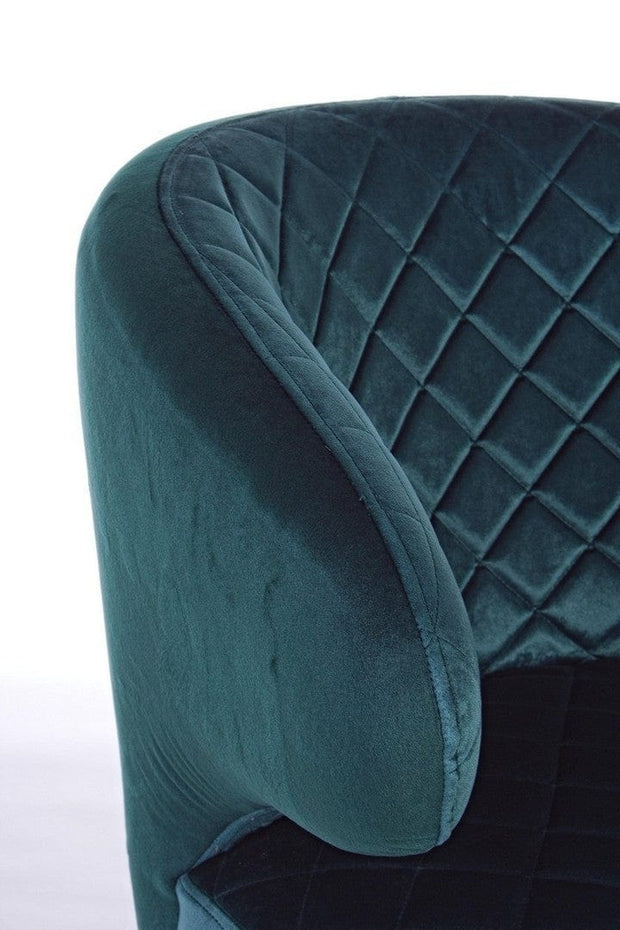 Fotoliu fix tapitat cu stofa si picioare din lemn, Bertrand Velvet Petrol / Natural, l66,6xA63xH73 cm (5)