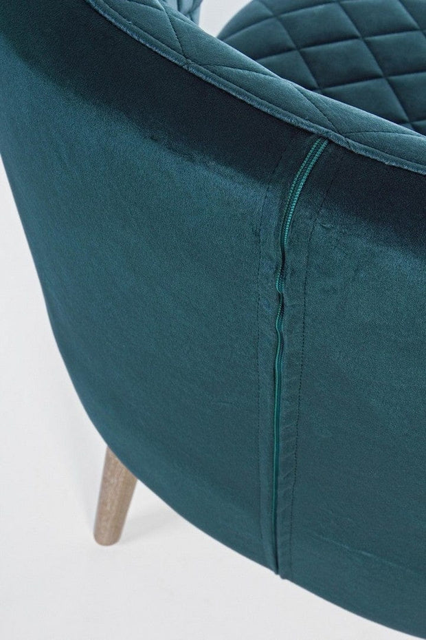 Fotoliu fix tapitat cu stofa si picioare din lemn, Bertrand Velvet Petrol / Natural, l66,6xA63xH73 cm (6)